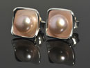 Handmade silver stud earrings with pearls