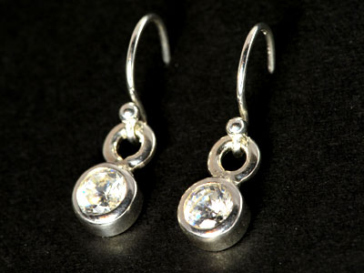 Stunning, handmade gem quality cubic zirconia drops set in pure silver.