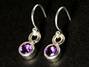Silver drop earrings with ameythst gemstone