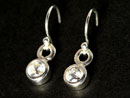 Silver drop earrings with cubic zirconia gemstone