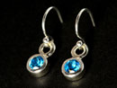 Silver drop earrings with swiss blue topaz gemstone